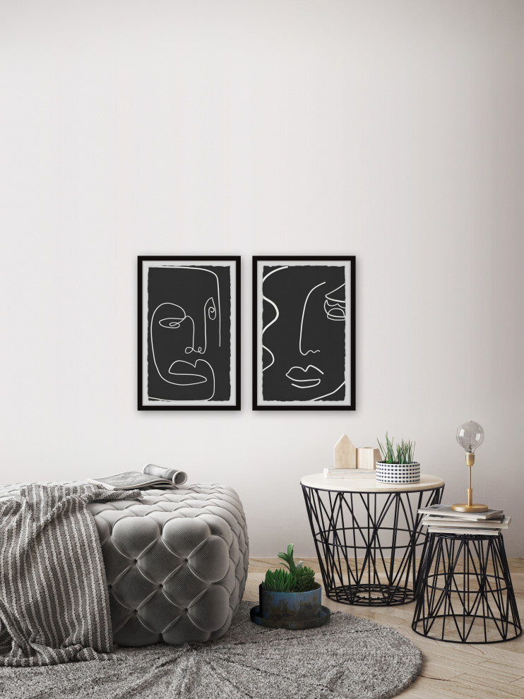 Dramatic Reactions Diptych, Set of 2, 8x12 Panels
