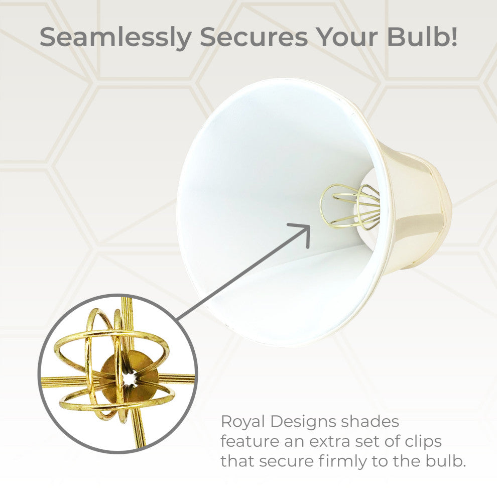 Royal Designs True Bell Basic Lamp Shade, Flame Clip Fitter, Eggshell, Set of 2