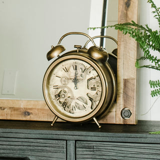 Brass Gears Table Top Clock