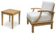 2-Piece Sack: Sofa Lounge Arm Chair, Side Table With Natural Sunbrella Cushion