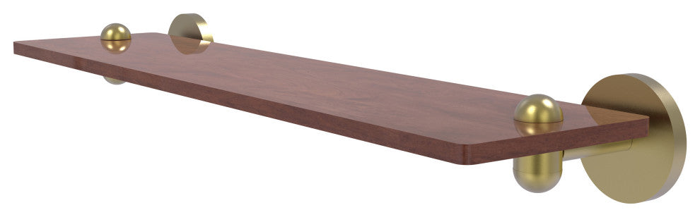 Tango 22" Solid Wood Shelf, Satin Brass