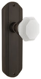 Deco Plate Double Dummy Waldorf White Milk Glass Knob, Oil-Rubbed Bronze