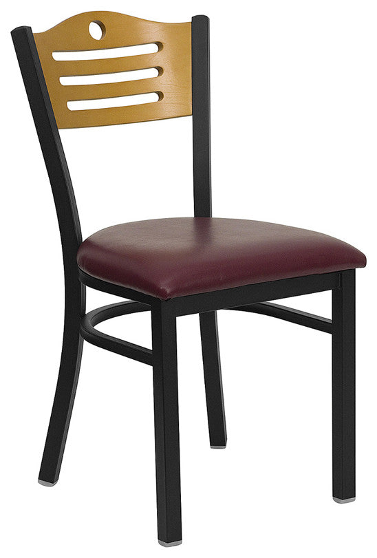 Black Restaurant Chair, Burgundy
