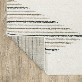 Canton Geometric Stripes Beige/Multi Indoor Area Rug, 6'7"x9'6"