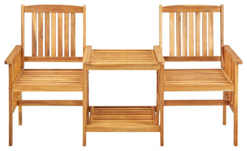 vidaXL Patio Bistro Set Table and Chairs Conversation Set Solid Wood Acacia