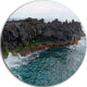 Rocky Coast With Moss In Azores, Seashore Large Disc Metal Artwork, 11"