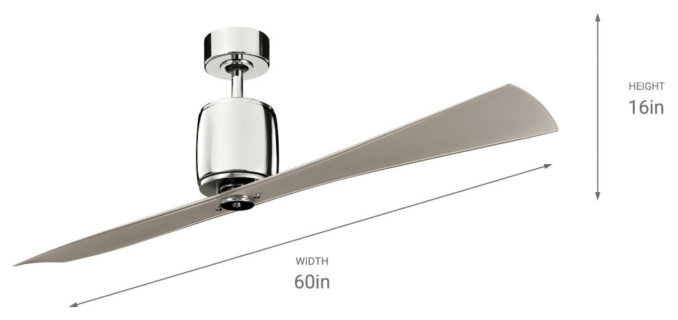 Kichler 300160PN 60"Ceiling Fan, Polished Nickel Finish