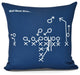 Half Back Dive, Geometric Print Outdoor Pillow, Navy Blue, 16" x 16"