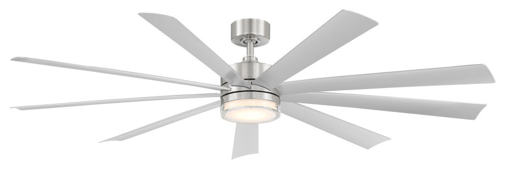 Wynd XL Indoor/Outdoor Smart Ceiling Fan, 72", Stainless Steel, 2700K Light Kit