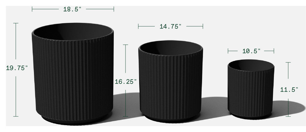 Veradek Demi Series Demi Trio (12in; 16in; 20in) Bundle, Black