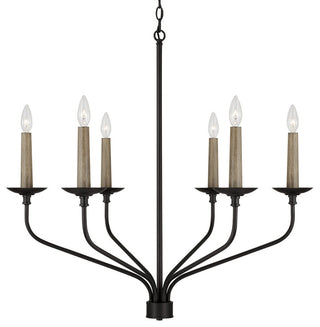 Capital Lighting 451561 Wilder 6 Light 32"W Taper Candle Style - Matte Black