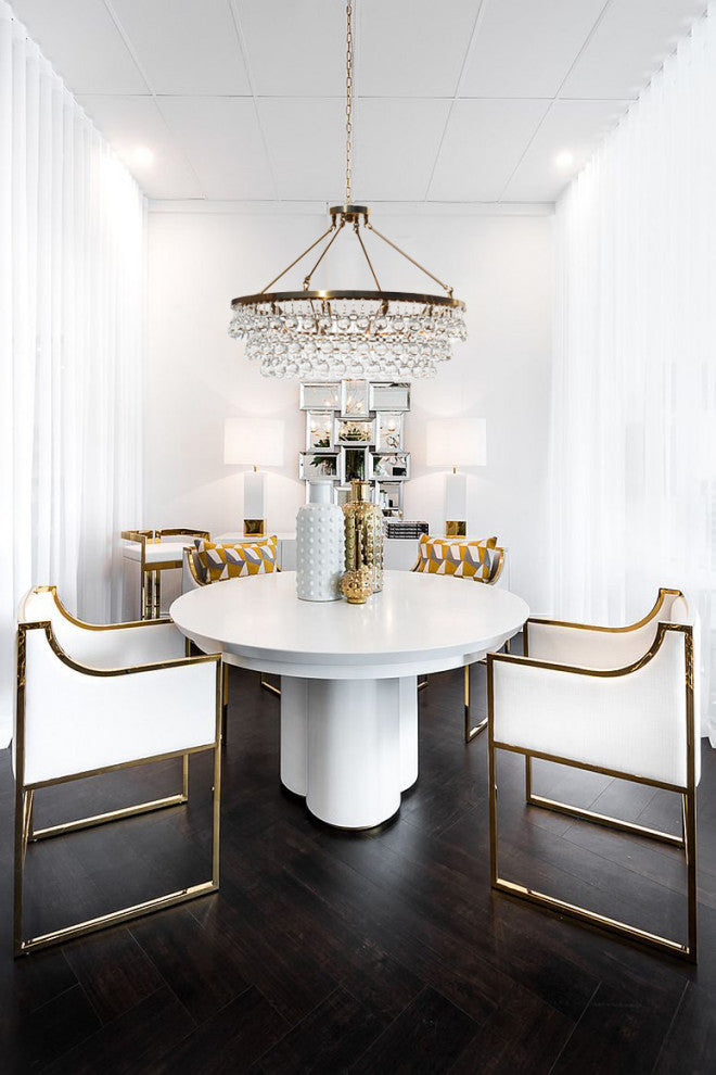 Lightupmyhome Celeste 32" Glass Drop Chandelier, Brass, Hanging or Flush Mount