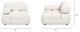 Marcel 36" Modular Arm Chair, Ivory White Boucle