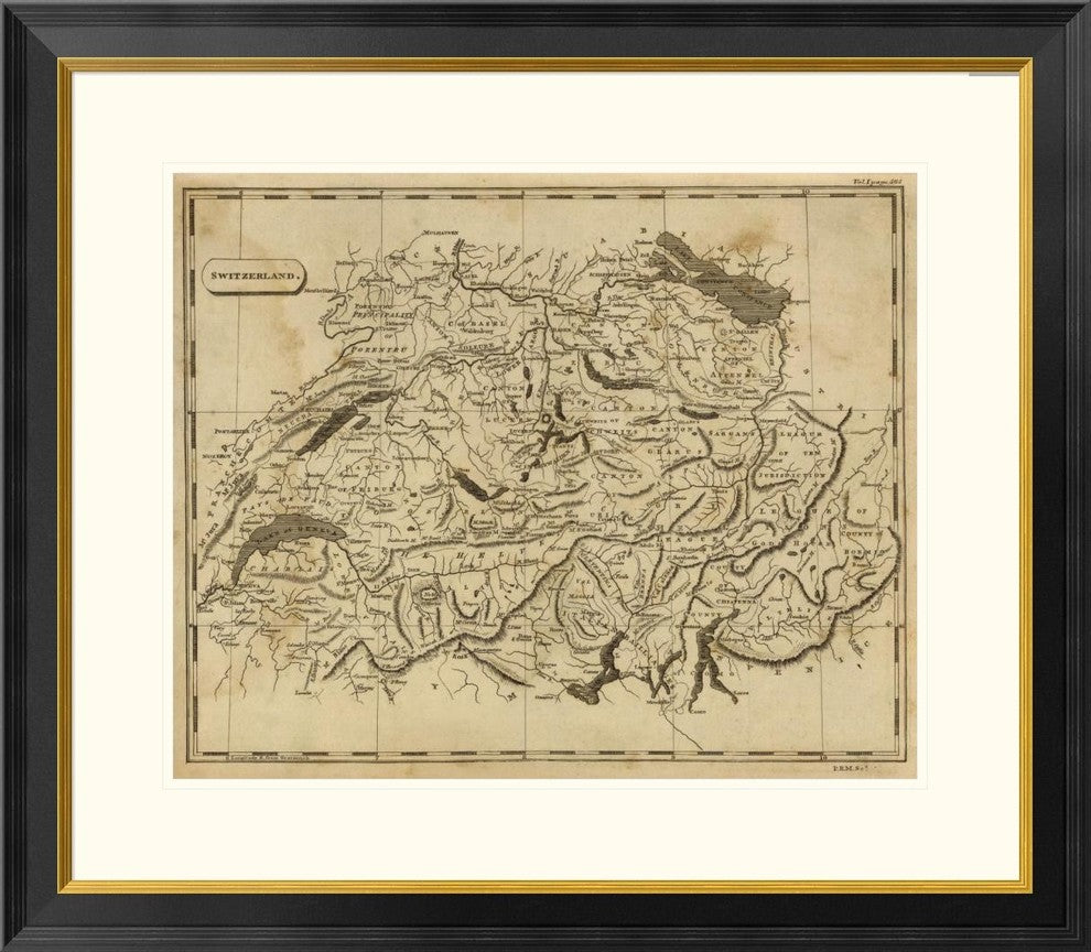 "Switzerland, 1812" Framed Digital Print by Aaron Arrowsmith, 32x28"