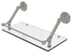 Prestige Monte Carlo 18" Floating Glass Shelf with Rail, Satin Nickel