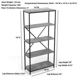 Tall Brayden Bookcase, Natual/Black