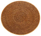 Laguna Round Rattan Placemat 15" Diameter, Honey-Brown