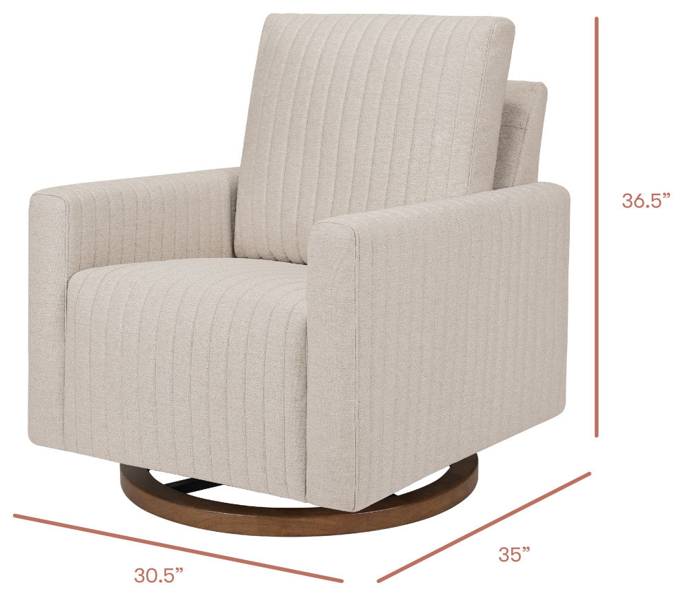 Poe Channeled Swivel Glider, Water Repellent and Stain Resistant, Performance Beach Eco-Weave