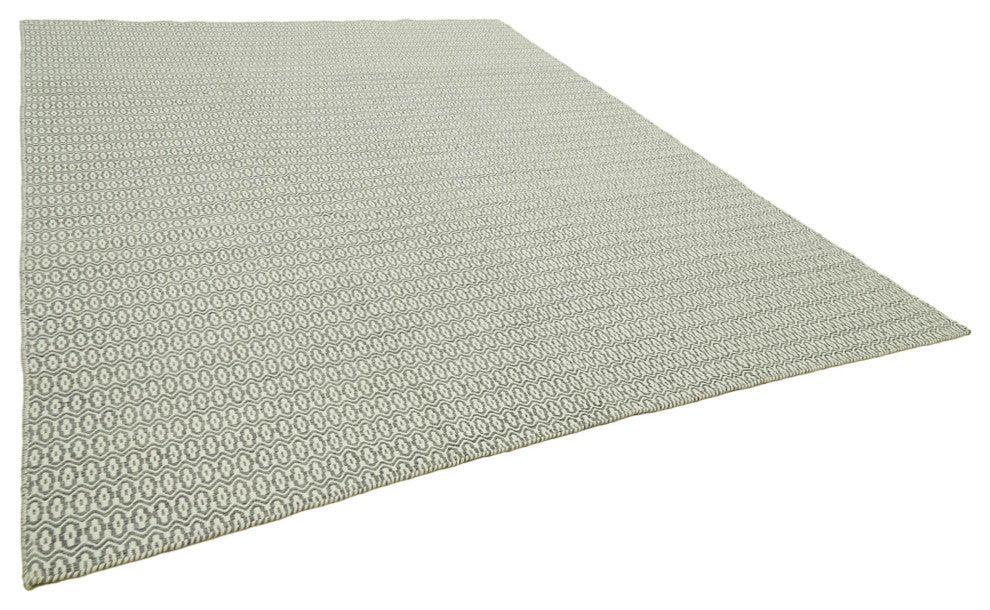 Rug N Carpet - Handmade Modern Design 9' 0'' x 12' 0'' Wool Flatweave Kilim Rug