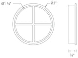 2" Diameter Cross Louver Filter, Black