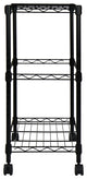 Oceanstar Portable 2-Tier Metal Rolling File Cart, Black