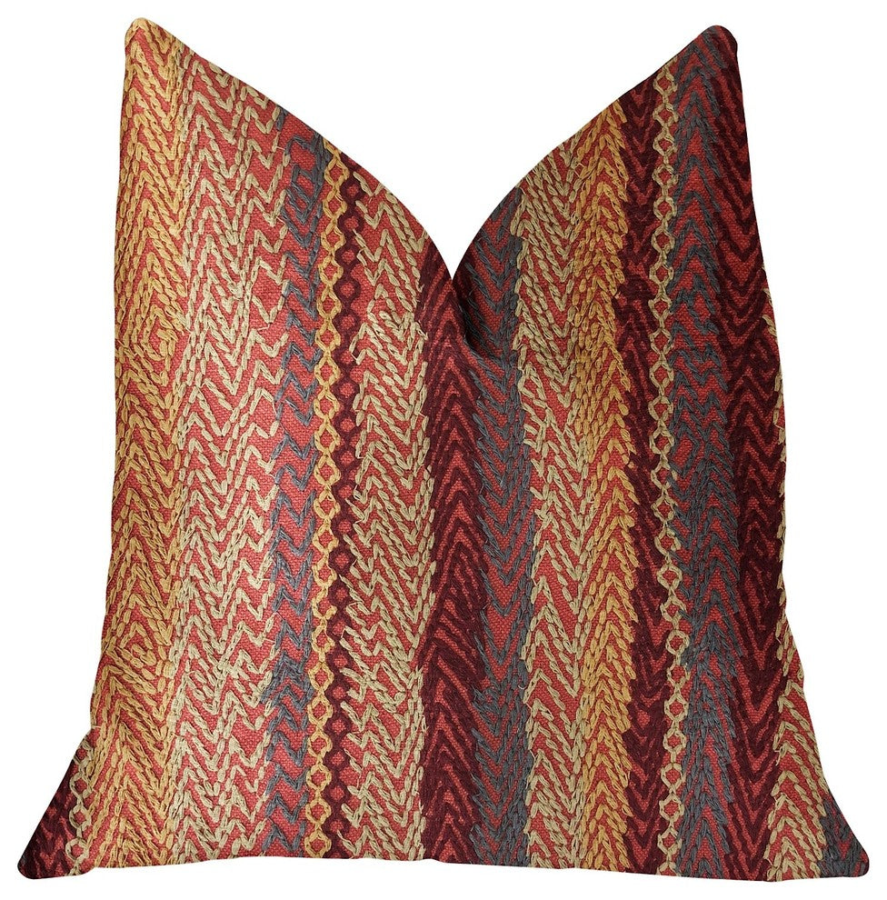Red Cosmo Multicolor Luxury Throw Pillow, 20"x36" King