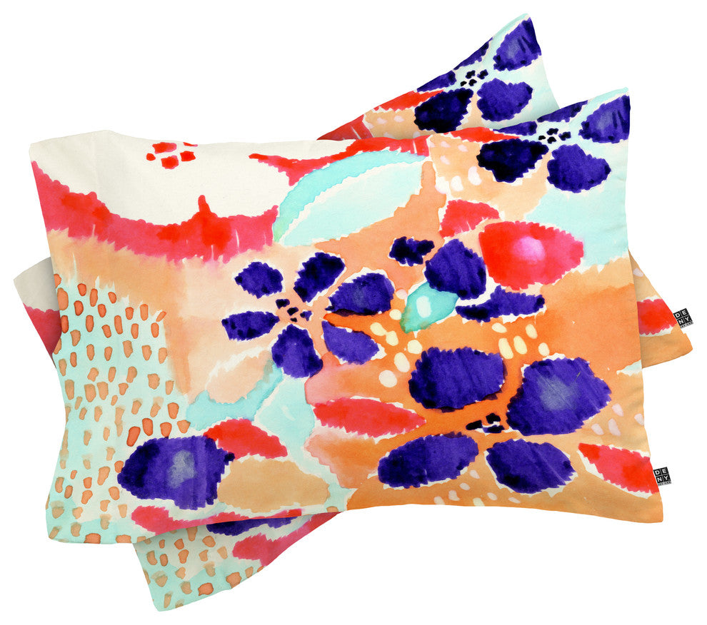 Deny Designs CayenaBlanca Ikat Flowers Pillowcase