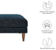 Zoya Down Filled Overstuffed Ottoman - Navy Fabric