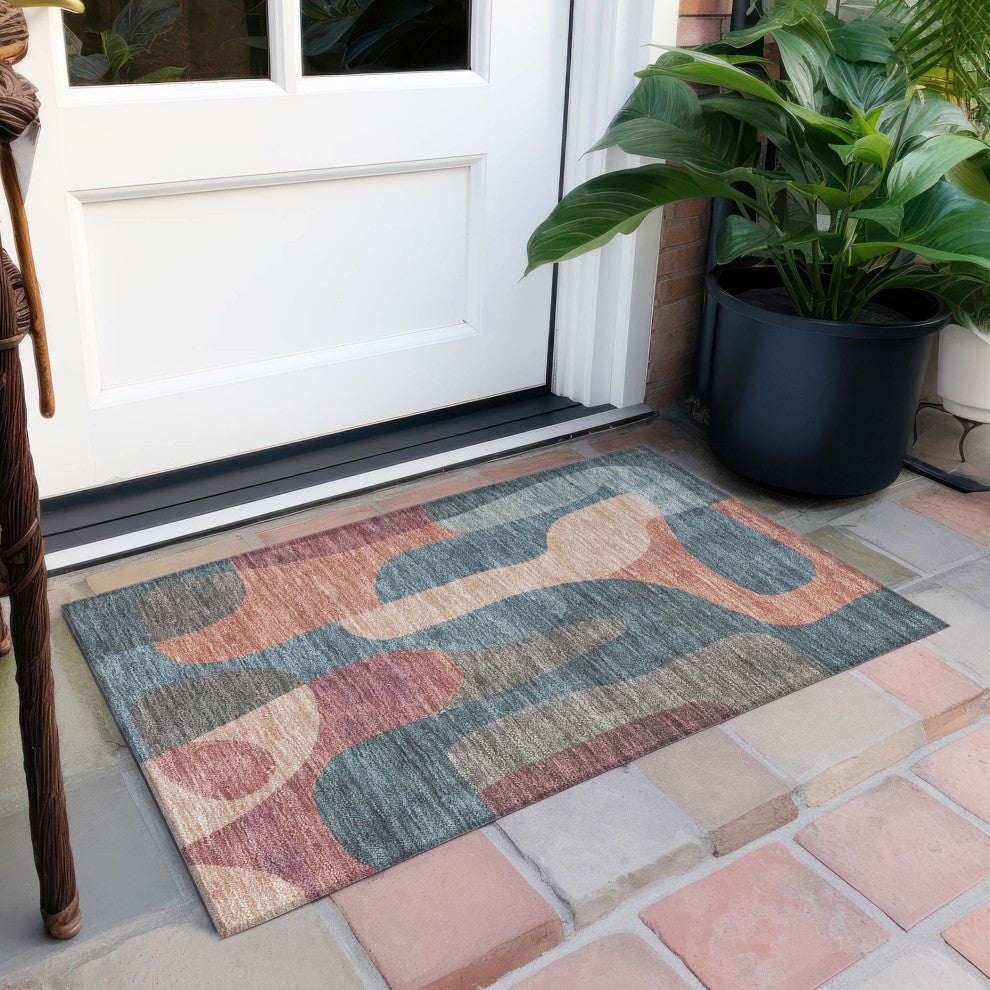 Machine Washable Indoor/Outdoor Chantille ACN1867 Sage 1'8" x 2'6" Rug