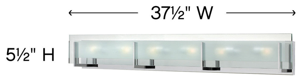 Hinkley Latitude Extra Large Six Light Vanity, Chrome