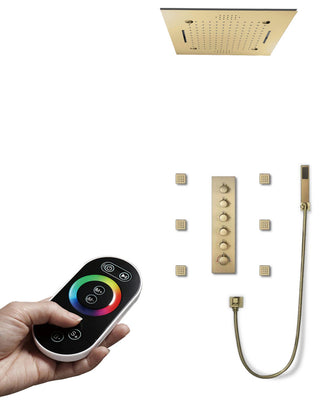 Remote Controlled Rainfall Led Shower System, Style 1- Remote Control Light