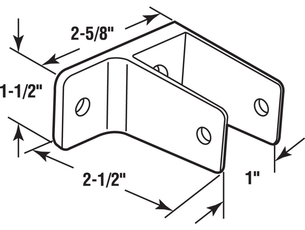 One Ear Wall Bracket, For 1" Panels, Cast Stainless Steel, Satin Finish