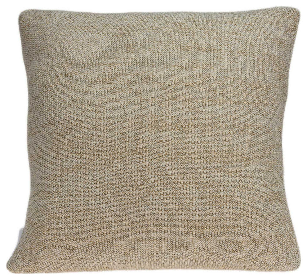 20" X 7" X 20" Elegant Transitional Tan Pillow Cover With Down Insert