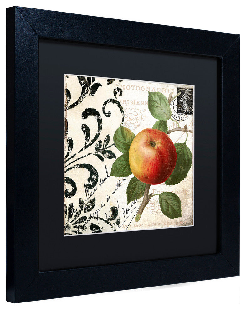 Color Bakery 'Les Fruits Jardin IV' Art, Black Frame, Black Matte, 11"x11"