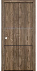 Bi-fold Doors 48 x 96 | Planum 0014 Walnut with  | Sturdy Tracks