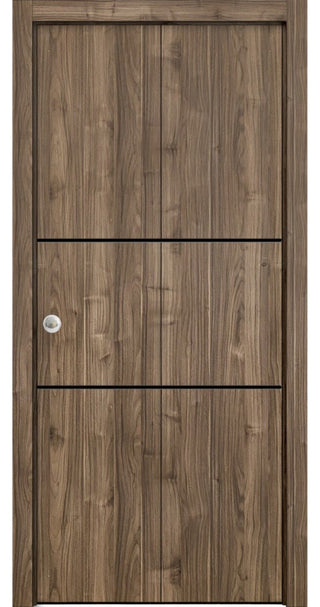 Bi-fold Doors 48 x 96 | Planum 0014 Walnut with  | Sturdy Tracks