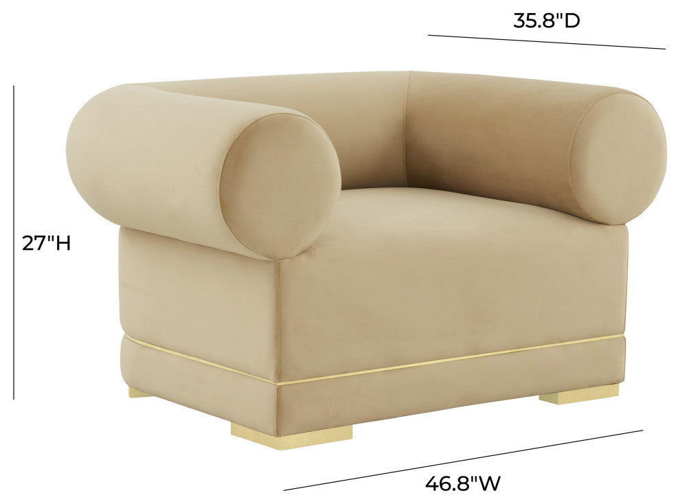 Ricardo Champagne Velvet Accent Chair