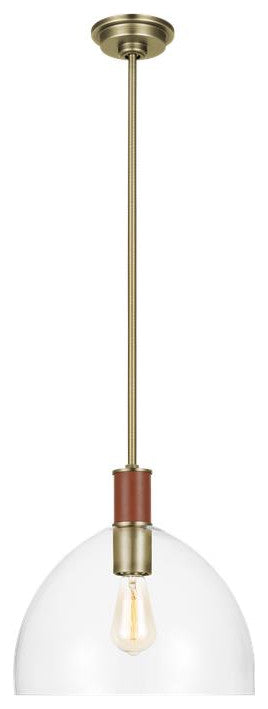 Generation Lighting, LP1051TWBCG, Medium Pendant, Time Worn Brass