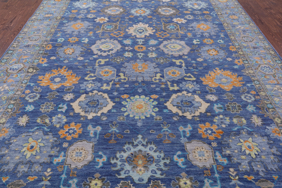 9' 3" X 12' 4" Turkish Oushak Hand Knotted Wool Rug - Q13601