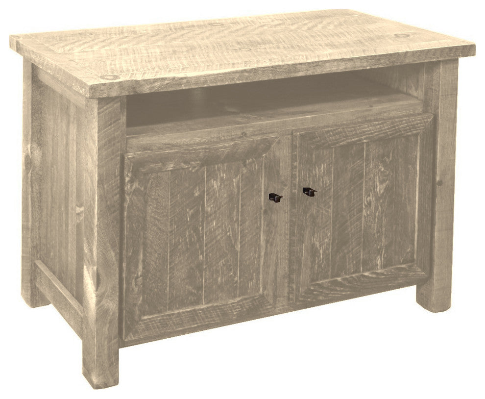 Barnwood Style Timber Peg Entertainment Stand, Frost