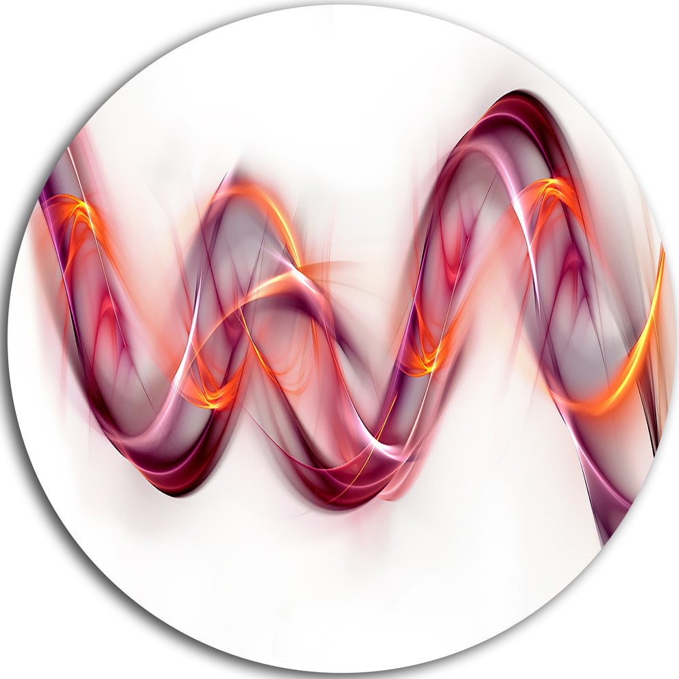 Tangled Pink Gold Waves, Abstract Digital Art Disc Metal Wall Art, 11"