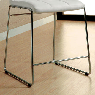 Furniture of America Poipen White Faux Leather Counter Height Chairs (Set of 2)