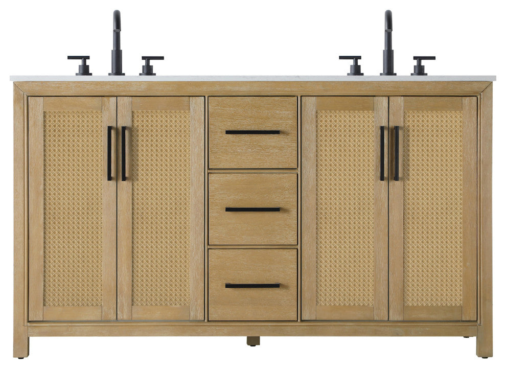 Elegant Lighting VF29560D Alina 60" - Linen Oak