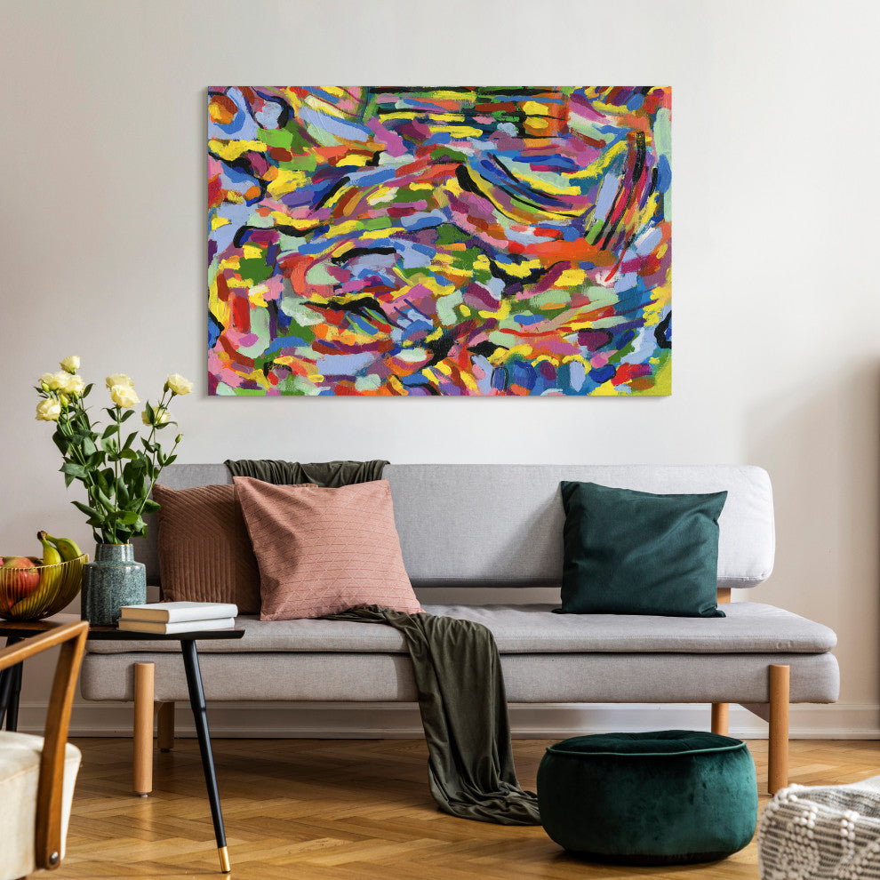 "Rules of the Rainbow" Frameless Floating Tempered Glass Panel Wall Art Set of 2