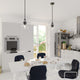 Beloit Farmhouse Pendant Ceiling Light Clear Glass, Matte Black, 9"x17"x9"