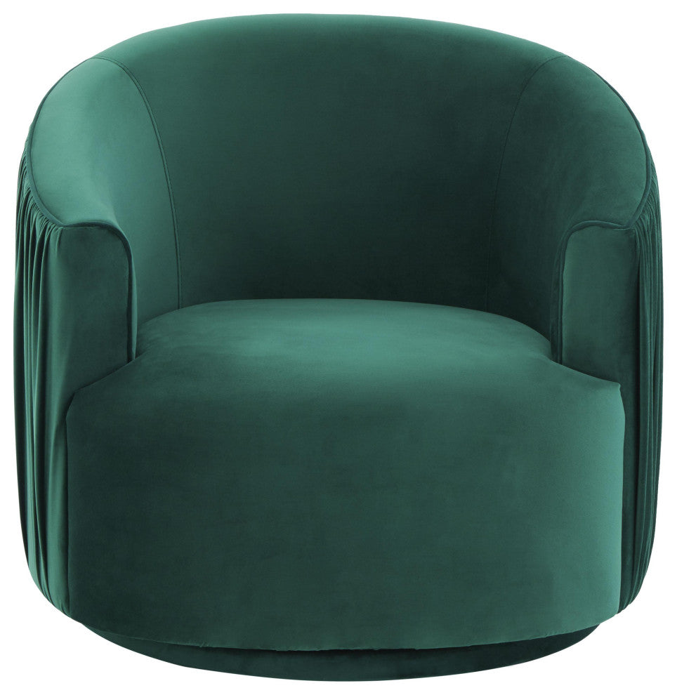 London Forest Green Pleated Swivel Chair