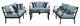 kathy ireland Madison Ave. 7 Piece Aluminum Patio Furniture Set 07e, Tranquil