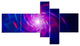 Blue Whirlpool Fractal Spirals, Abstract Art on Canvas, 60"x32", 5 panels