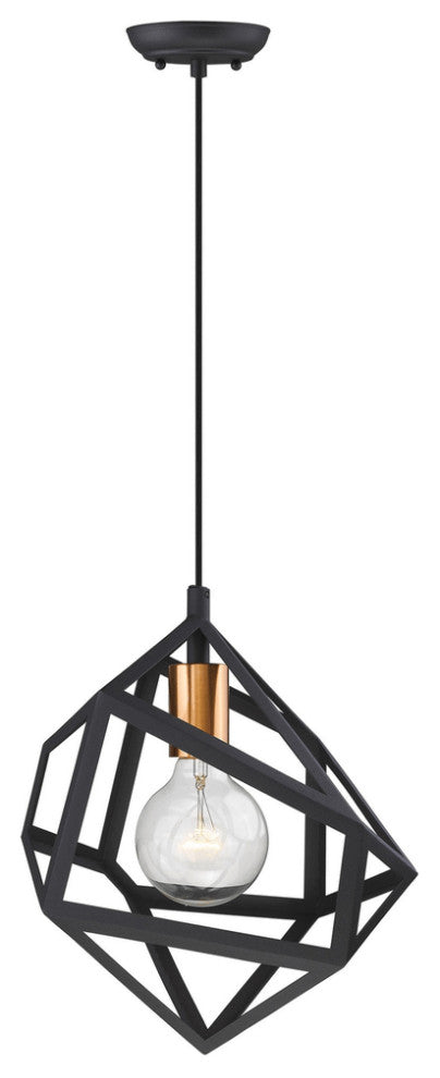 Hedron 1-Light Matte Black Pendant