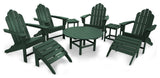 Polywood Long Island Adirondack 9-Piece Conversation Group, Green
